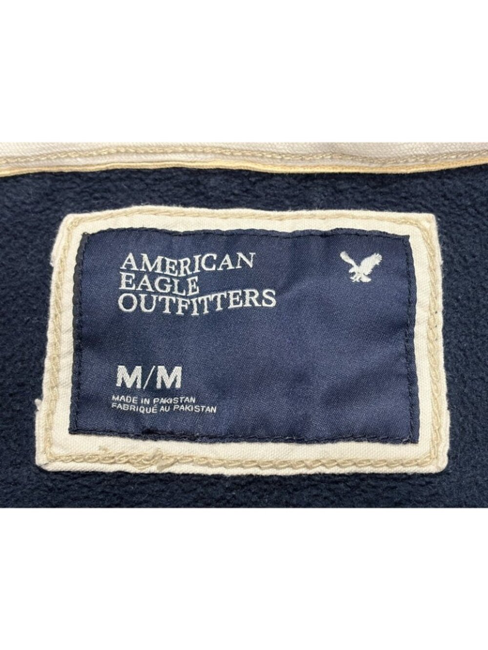 Vintage Y2K American Eagle Hoodie Mens Medium Blue Fleece Full Zip AE NY Graphic - Picture 8 of 10
